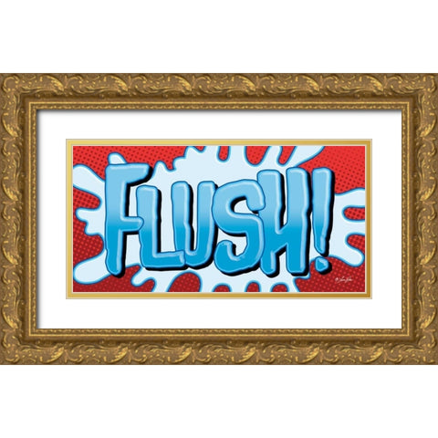 Superhero Flush! Gold Ornate Wood Framed Art Print with Double Matting by Rader, Lauren
