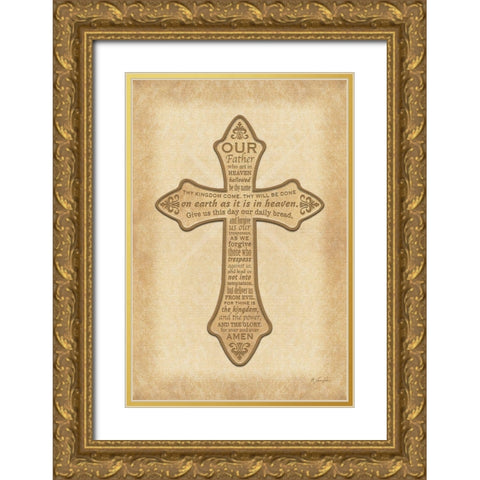 Our Father Gold Ornate Wood Framed Art Print with Double Matting by Rader, Lauren