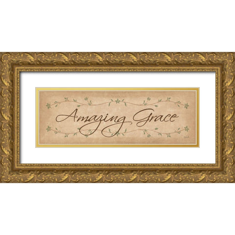 Amazing Grace Gold Ornate Wood Framed Art Print with Double Matting by Rader, Lauren