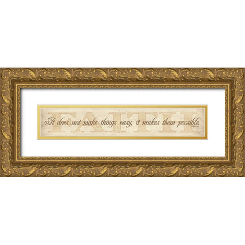 Faith Gold Ornate Wood Framed Art Print with Double Matting by Rader, Lauren
