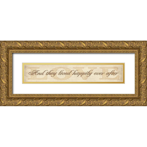 Love Gold Ornate Wood Framed Art Print with Double Matting by Rader, Lauren