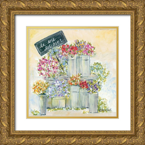 Life is Good Gold Ornate Wood Framed Art Print with Double Matting by Ebert, Roey