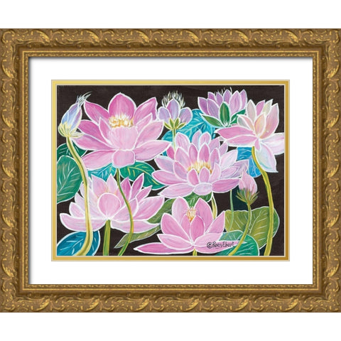 One Big Happy Family Gold Ornate Wood Framed Art Print with Double Matting by Ebert, Roey