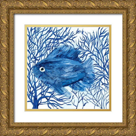 Peek-A-Boo Gold Ornate Wood Framed Art Print with Double Matting by Ebert, Roey