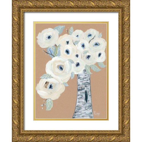 Blooming Birch Vase II Gold Ornate Wood Framed Art Print with Double Matting by Ebert, Roey