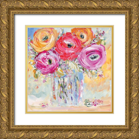 Burst of Bloom Gold Ornate Wood Framed Art Print with Double Matting by Ebert, Roey