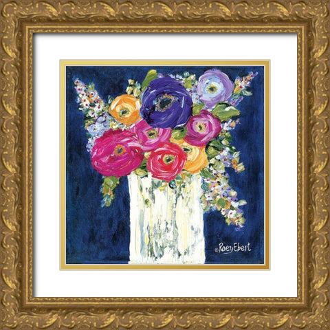 True Blue Gold Ornate Wood Framed Art Print with Double Matting by Ebert, Roey