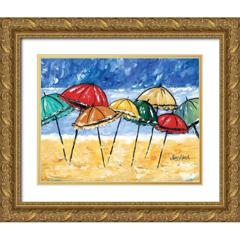 Beach Party Gold Ornate Wood Framed Art Print with Double Matting by Ebert, Roey