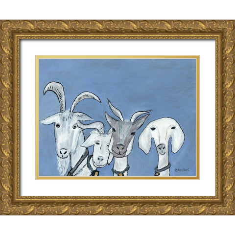 Goats Gold Ornate Wood Framed Art Print with Double Matting by Ebert, Roey