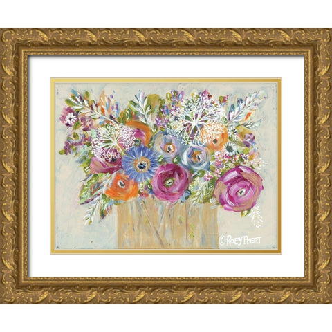 Golden Vase I Gold Ornate Wood Framed Art Print with Double Matting by Ebert, Roey