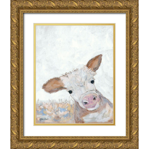 Moo Gold Ornate Wood Framed Art Print with Double Matting by Ebert, Roey