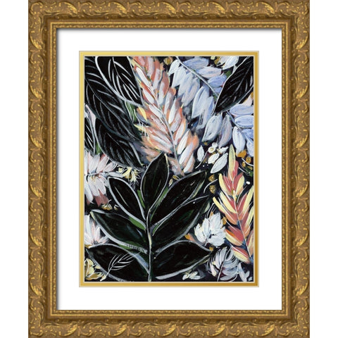 Dark Palms I Gold Ornate Wood Framed Art Print with Double Matting by Ebert, Roey