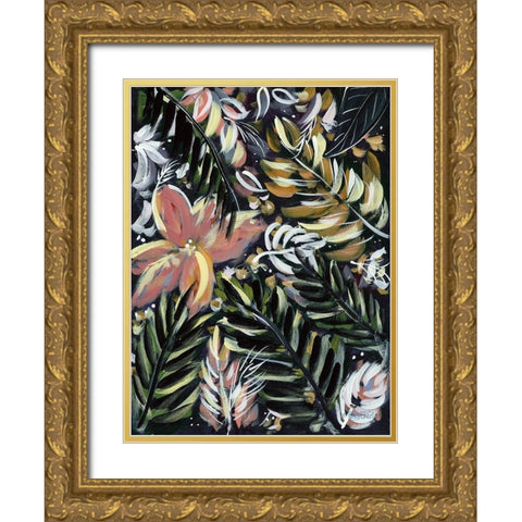 Dark Palms II Gold Ornate Wood Framed Art Print with Double Matting by Ebert, Roey