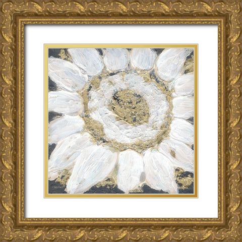 Golden Sunflower Gold Ornate Wood Framed Art Print with Double Matting by Ebert, Roey