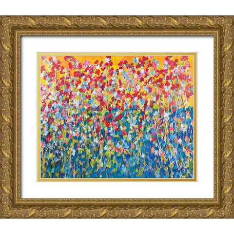 Happiness Gold Ornate Wood Framed Art Print with Double Matting by Ebert, Roey