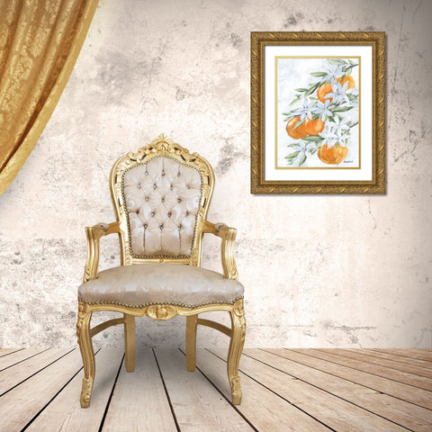 Orange Blossoms Gold Ornate Wood Framed Art Print with Double Matting by Ebert, Roey