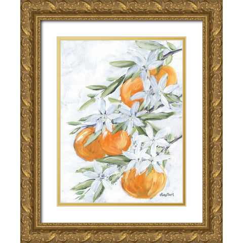 Orange Blossoms Gold Ornate Wood Framed Art Print with Double Matting by Ebert, Roey