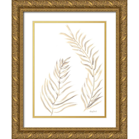 Palm Leaves Natural I Gold Ornate Wood Framed Art Print with Double Matting by Ebert, Roey