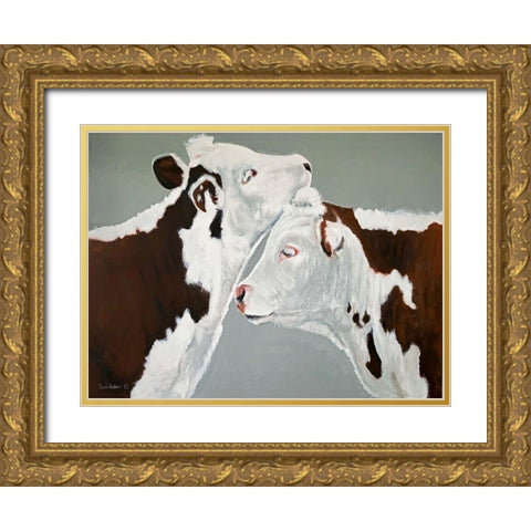 April and August Gold Ornate Wood Framed Art Print with Double Matting by Redman, Suzi