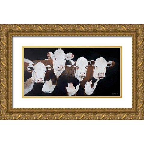 Girls  Gold Ornate Wood Framed Art Print with Double Matting by Redman, Suzi