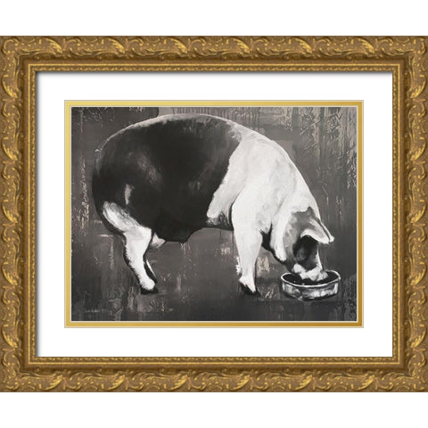 This Little Piggy  Gold Ornate Wood Framed Art Print with Double Matting by Redman, Suzi