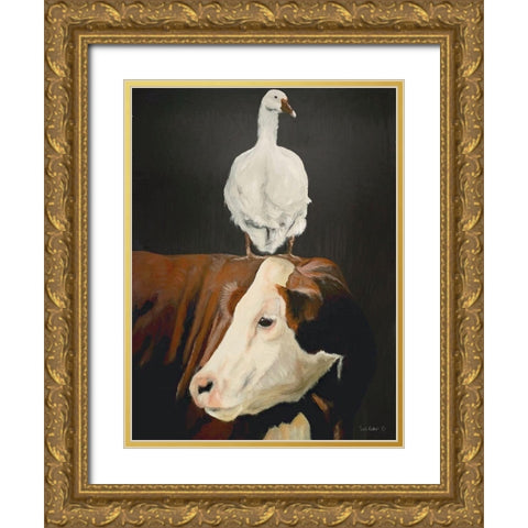 Twos Company Gold Ornate Wood Framed Art Print with Double Matting by Redman, Suzi