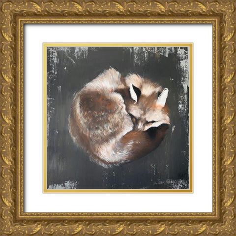 Sleeping Fox No. 11 Gold Ornate Wood Framed Art Print with Double Matting by Redman, Suzi