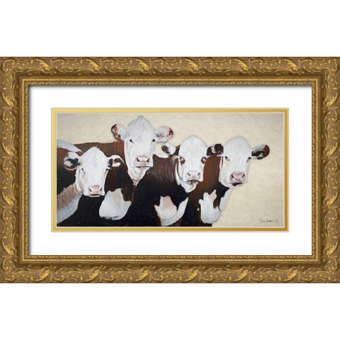 Girls   Gold Ornate Wood Framed Art Print with Double Matting by Redman, Suzi