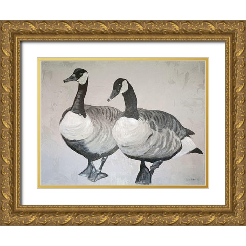 Ducks    Gold Ornate Wood Framed Art Print with Double Matting by Redman, Suzi