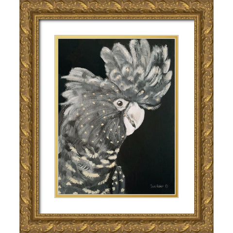 Gray Cockatoo Gold Ornate Wood Framed Art Print with Double Matting by Redman, Suzi