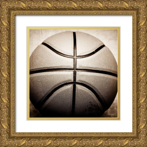 Vintage Basketball Gold Ornate Wood Framed Art Print with Double Matting by Rigsby, Jennifer