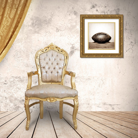 Vintage Football Gold Ornate Wood Framed Art Print with Double Matting by Rigsby, Jennifer