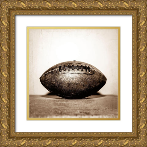 Vintage Football Gold Ornate Wood Framed Art Print with Double Matting by Rigsby, Jennifer
