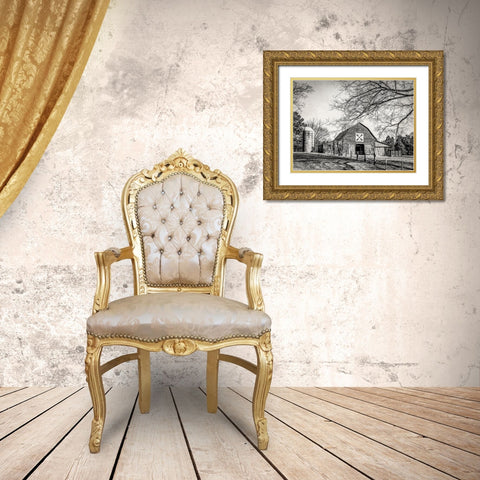 At Home in the Barn Gold Ornate Wood Framed Art Print with Double Matting by Rigsby, Jennifer