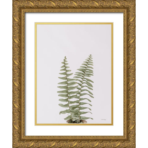 Boho Fern Gold Ornate Wood Framed Art Print with Double Matting by Rigsby, Jennifer