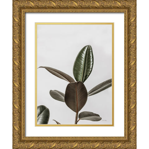 Boho Rubber Tree Gold Ornate Wood Framed Art Print with Double Matting by Rigsby, Jennifer
