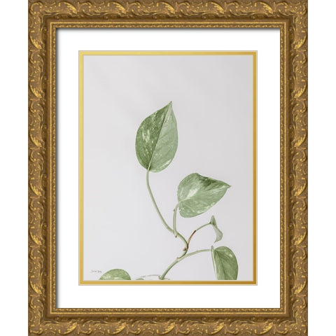 Boho Pothos Gold Ornate Wood Framed Art Print with Double Matting by Rigsby, Jennifer