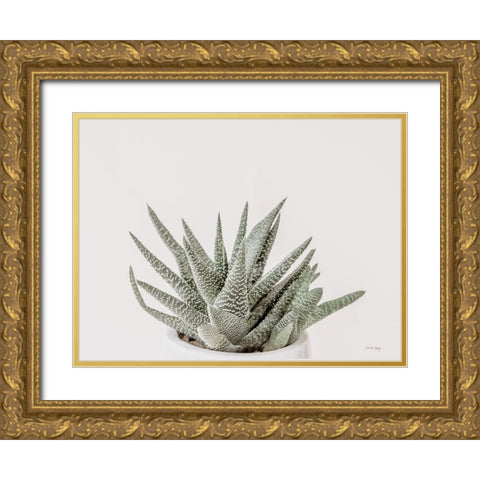 Boho Succulent Gold Ornate Wood Framed Art Print with Double Matting by Rigsby, Jennifer