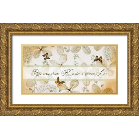 Plant Kindness Gold Ornate Wood Framed Art Print with Double Matting by Vieira, Robin-Lee