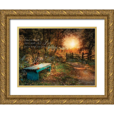 Show Me the Path Gold Ornate Wood Framed Art Print with Double Matting by Vieira, Robin-Lee