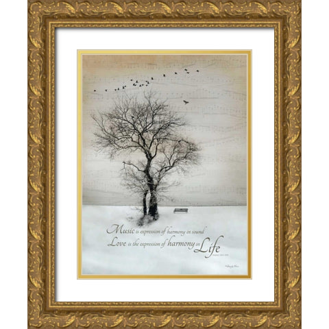 Harmony Gold Ornate Wood Framed Art Print with Double Matting by Vieira, Robin-Lee