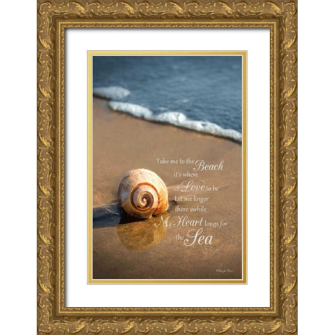 Take Me to the Beach Gold Ornate Wood Framed Art Print with Double Matting by Vieira, Robin-Lee