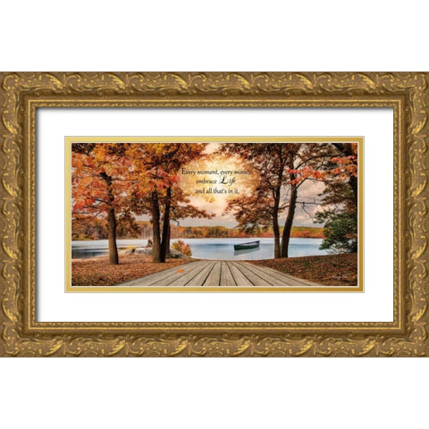 Embrace Life Gold Ornate Wood Framed Art Print with Double Matting by Vieira, Robin-Lee