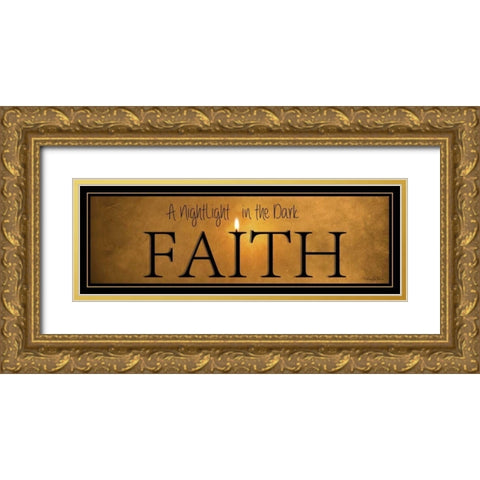 Faith Gold Ornate Wood Framed Art Print with Double Matting by Vieira, Robin-Lee