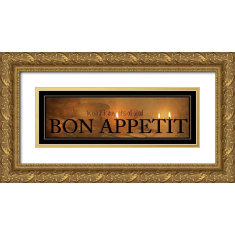Bon Appetit Gold Ornate Wood Framed Art Print with Double Matting by Vieira, Robin-Lee