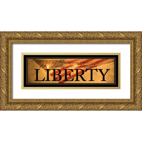 Liberty Gold Ornate Wood Framed Art Print with Double Matting by Vieira, Robin-Lee
