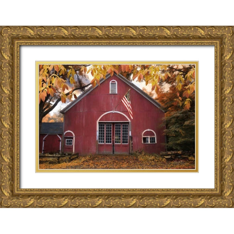 Country Patriot Gold Ornate Wood Framed Art Print with Double Matting by Vieira, Robin-Lee
