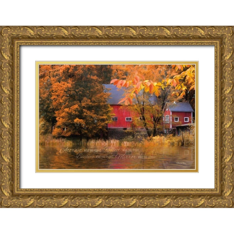 Reflections Gold Ornate Wood Framed Art Print with Double Matting by Vieira, Robin-Lee