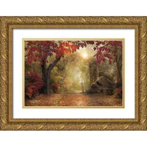 October Dreams Gold Ornate Wood Framed Art Print with Double Matting by Vieira, Robin-Lee