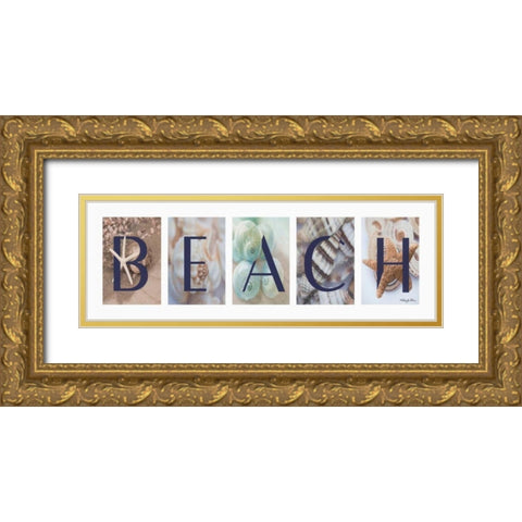 Beach Gold Ornate Wood Framed Art Print with Double Matting by Vieira, Robin-Lee